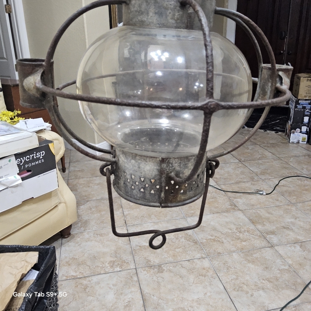 Vintage Style Metal and Glass Lantern - Picture 3 of 5
